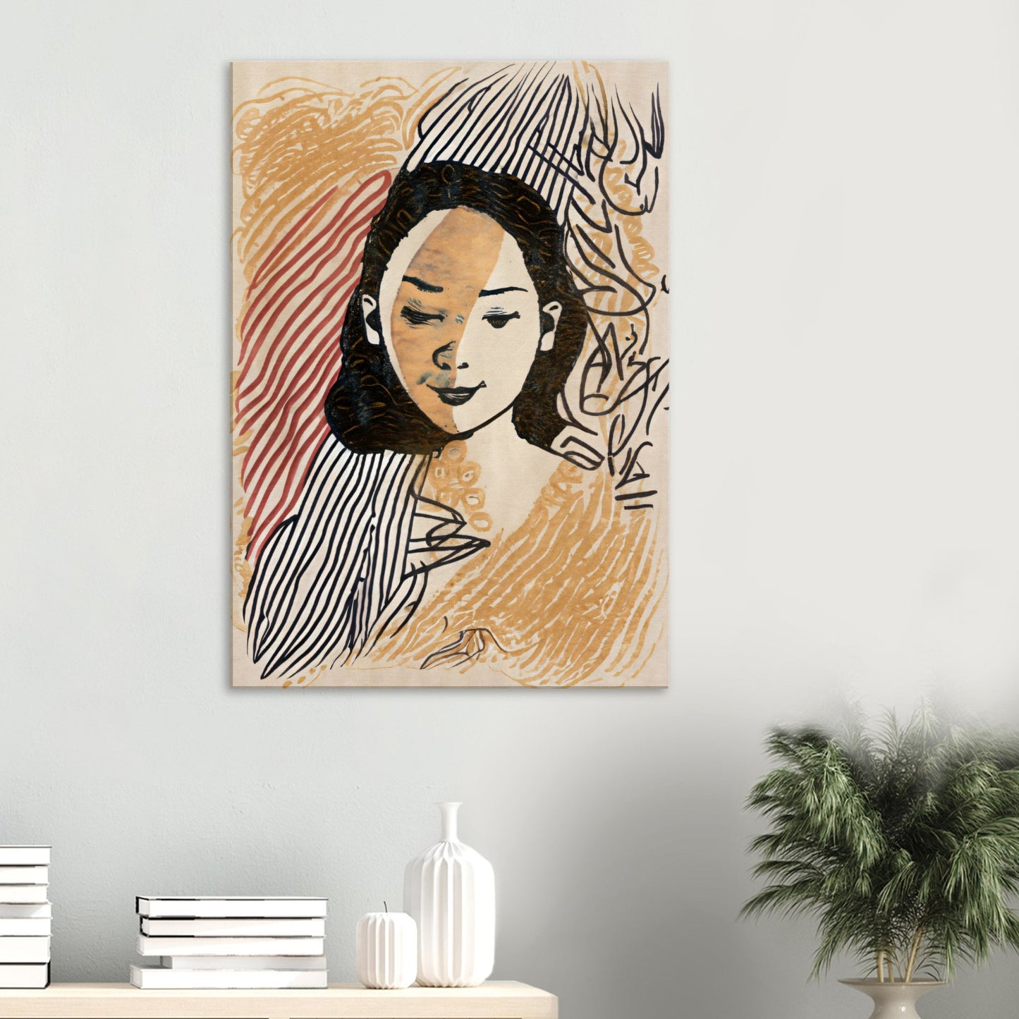 Canvas Print with line drawing Portrait by Posterify Design - Posterify