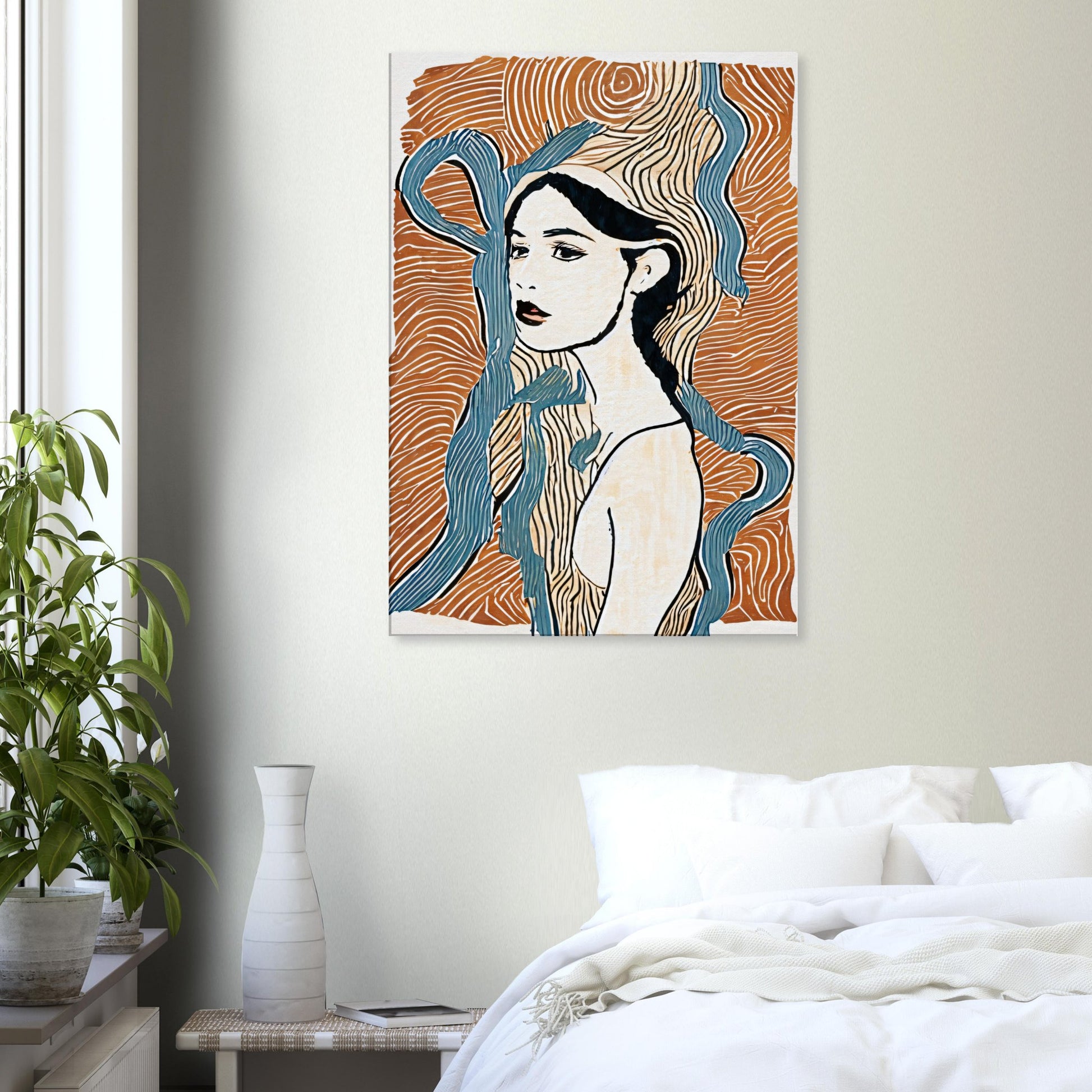 Canvas Print with line drawing Portrait by Posterify Design - Posterify