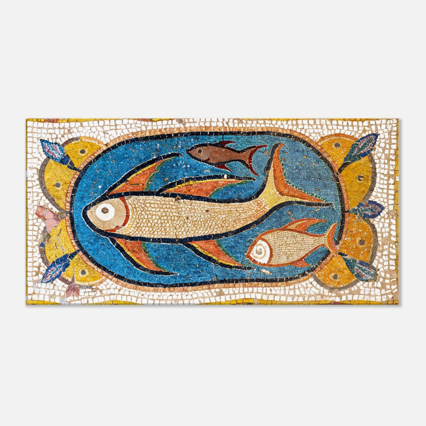 Canvas Roman Mosaic Flying Fish by Posterify Design - Posterify