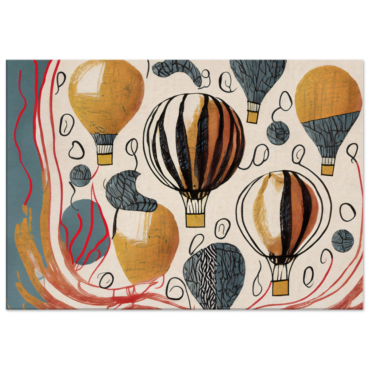 Canvas with ballons #2 line pattern by Posterify Design