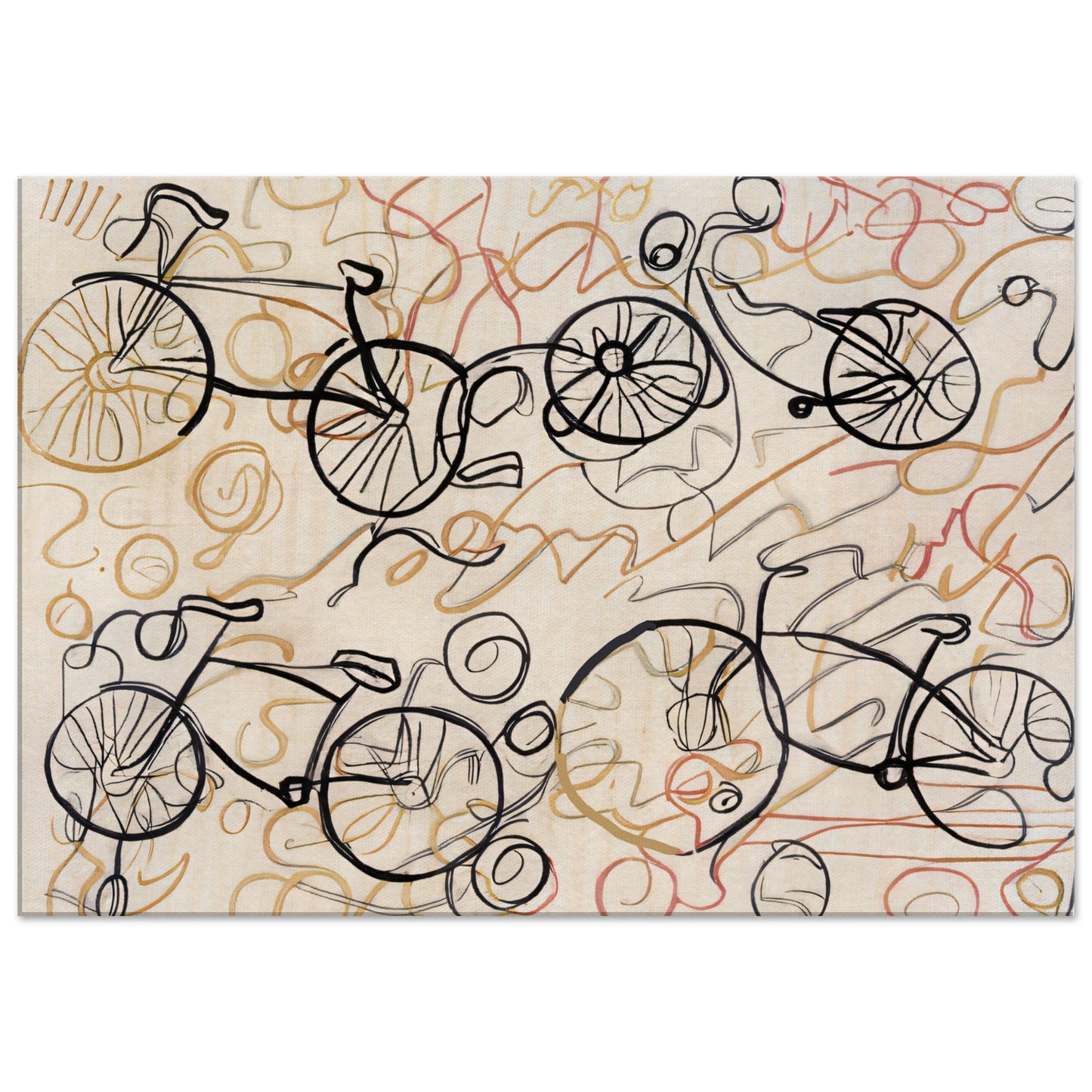 Canvas with bicycle line pattern by Posterify Design - Posterify