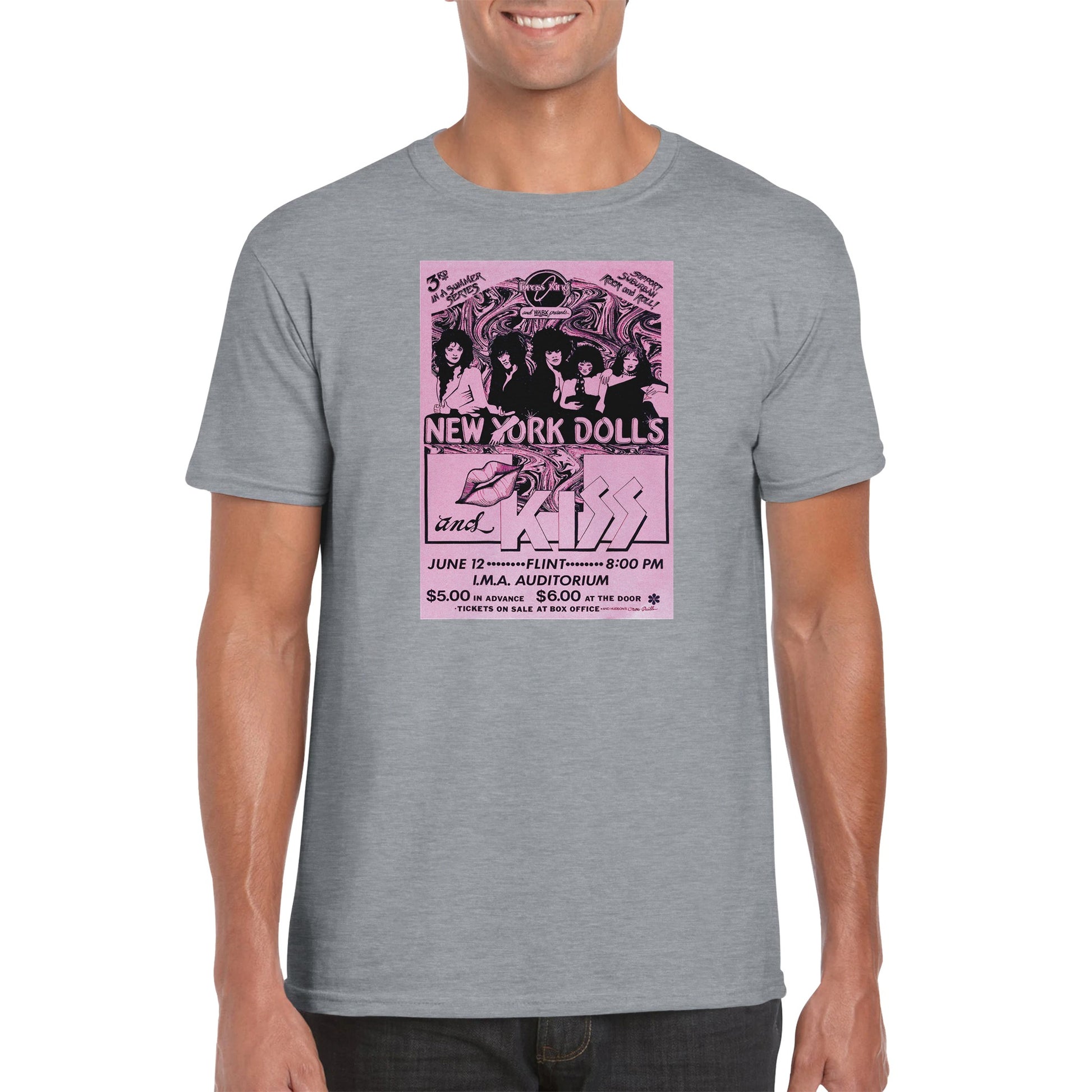 NY Dolls & Kiss Classic Unisex Crewneck T-shirt - Posterify