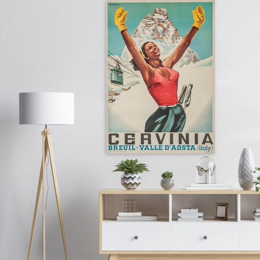 Cervinia Vintage Poster Reprint on Premium matte Paper - Posterify