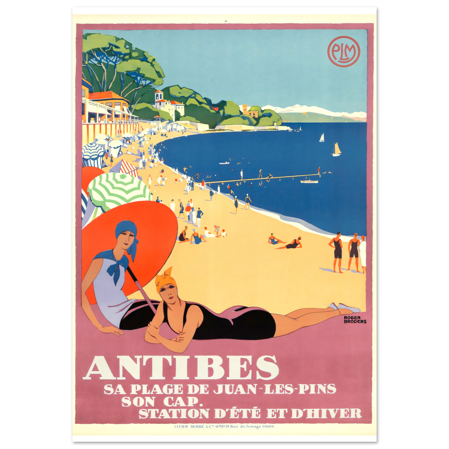Vintage poster Antibes reprint on Premium Matte Paper - Posterify