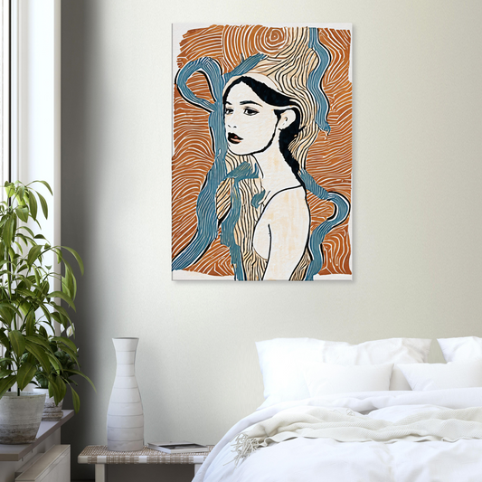 Canvas Print with line drawing Portrait by Posterify Design
