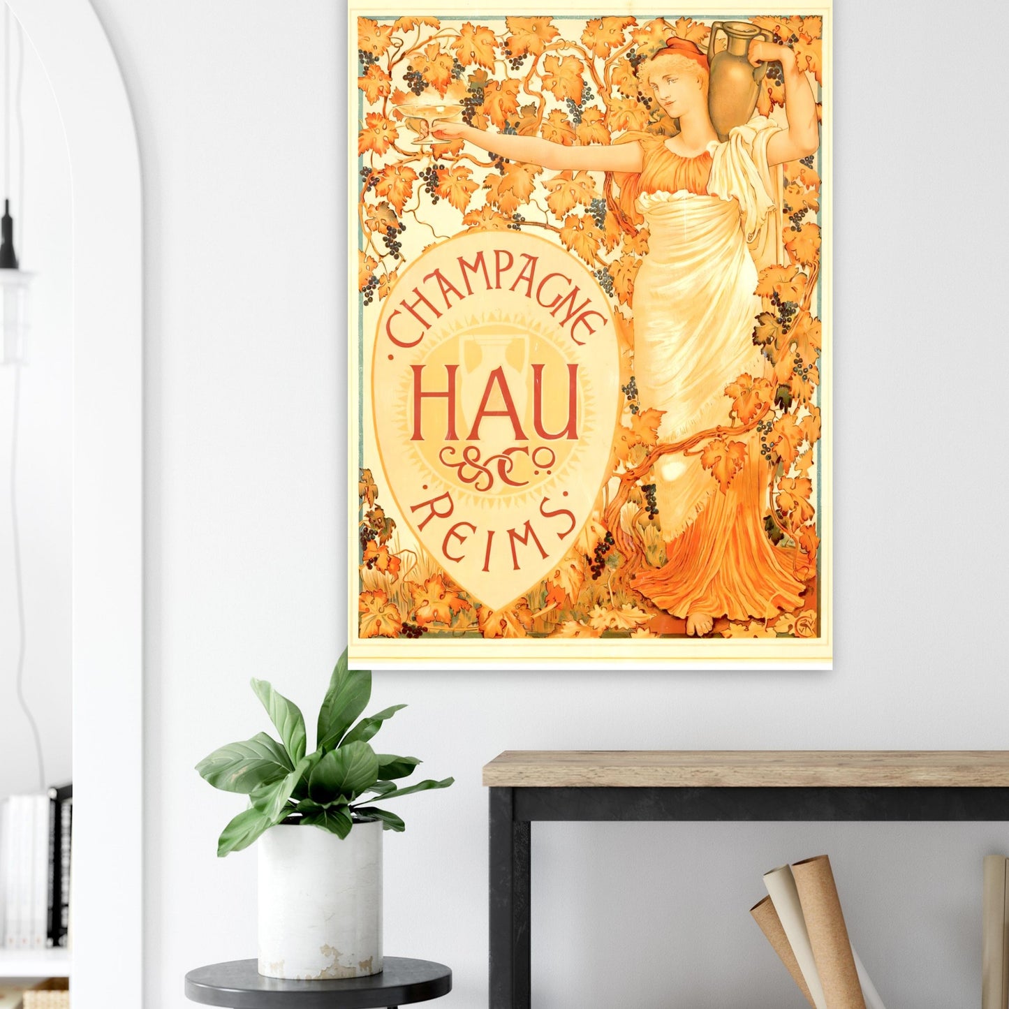 Champagne Vintage poster reprint on Premium Matte Paper - Posterify