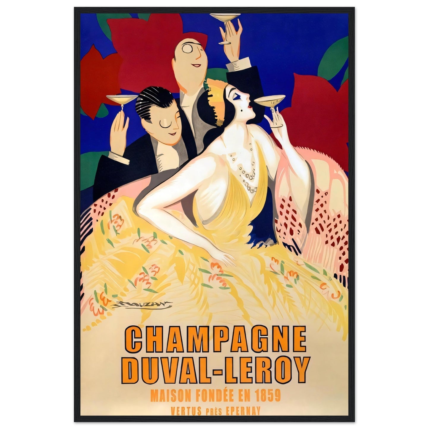 Champagne Vintage Poster Reprint on Premium matte Paper - Posterify