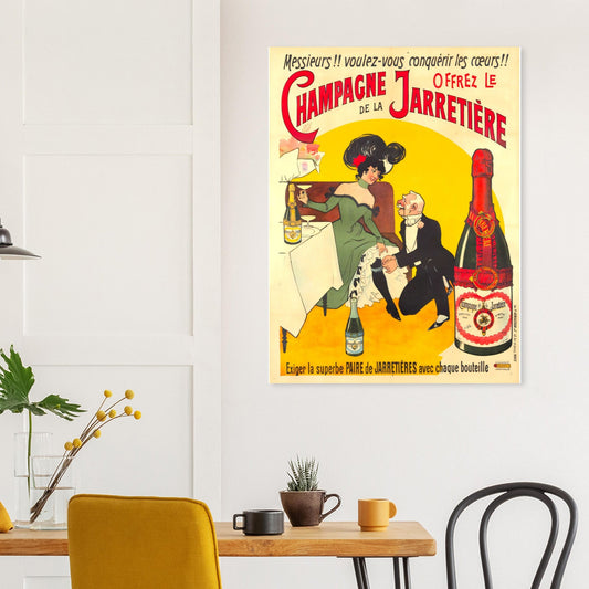 Champagne Vintage Poster Reprint on Premium Matte Paper - Posterify