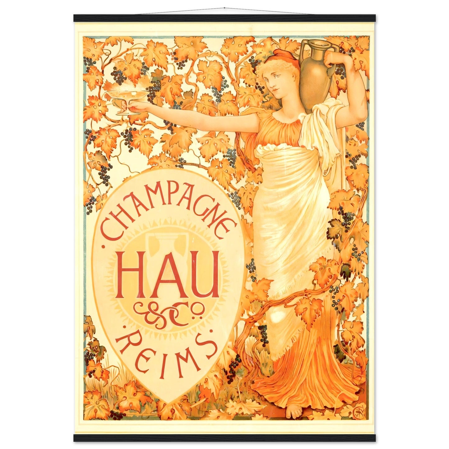 Champagne Vintage poster reprint on Premium Matte Paper - Posterify