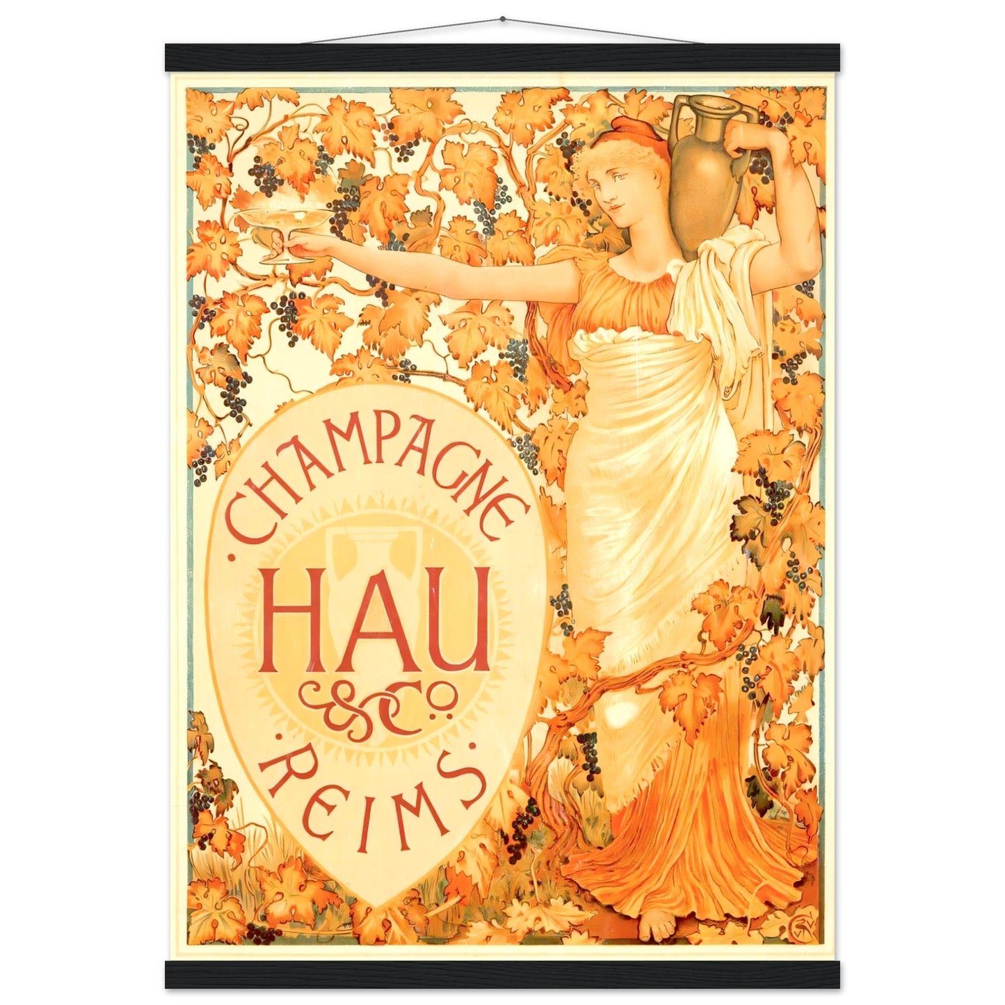 Champagne Vintage poster reprint on Premium Matte Paper - Posterify