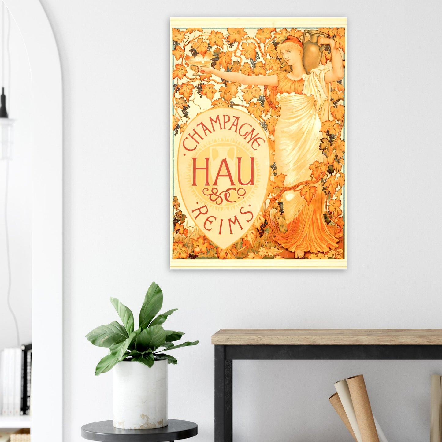 Champagne Vintage poster reprint on Premium Matte Paper - Posterify