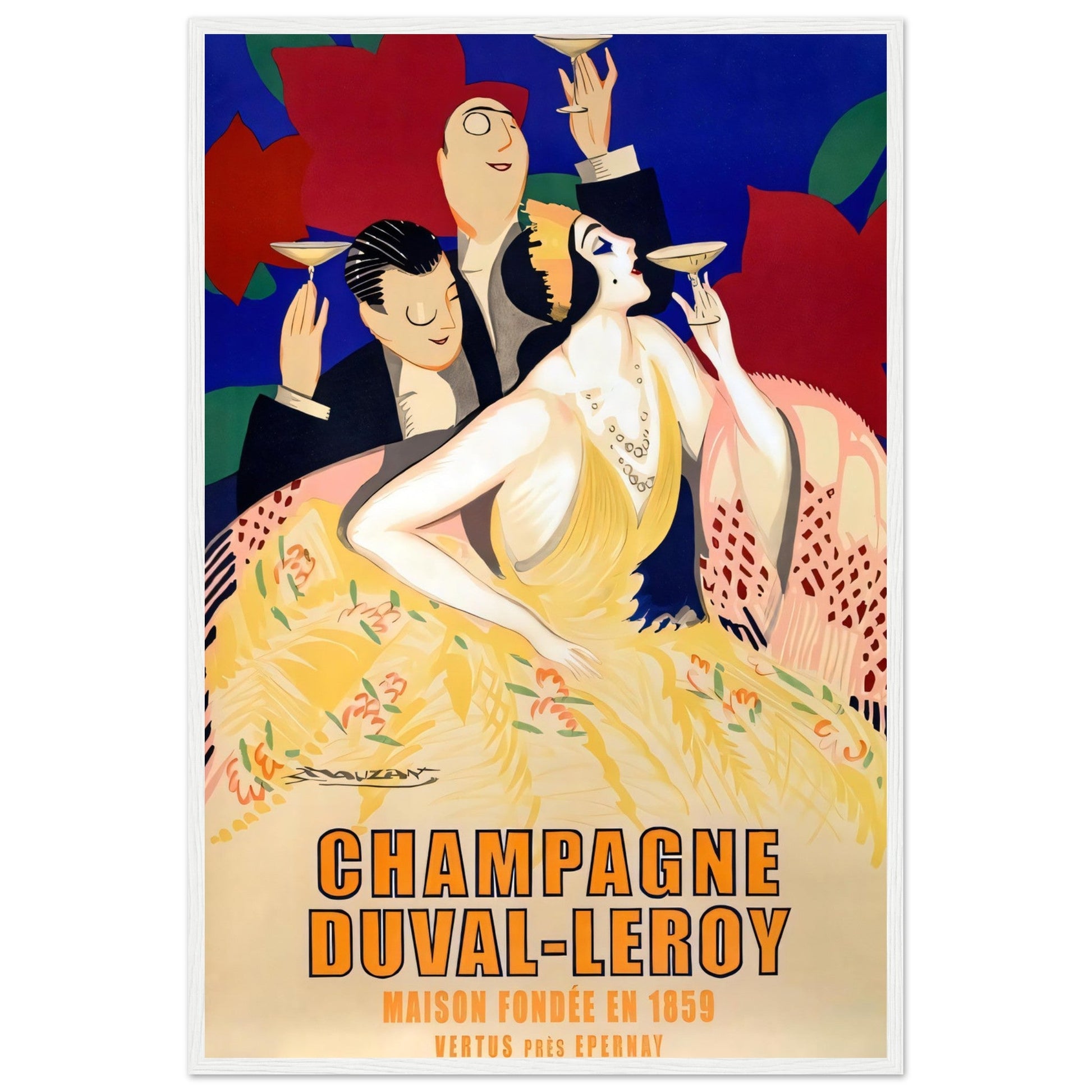 Champagne Vintage Poster Reprint on Premium matte Paper - Posterify