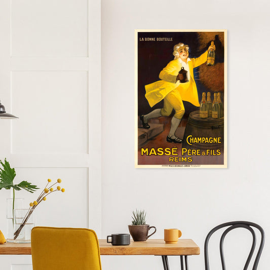 Champagne Vintage Poster Reprint on Premium Matte Paper - Posterify