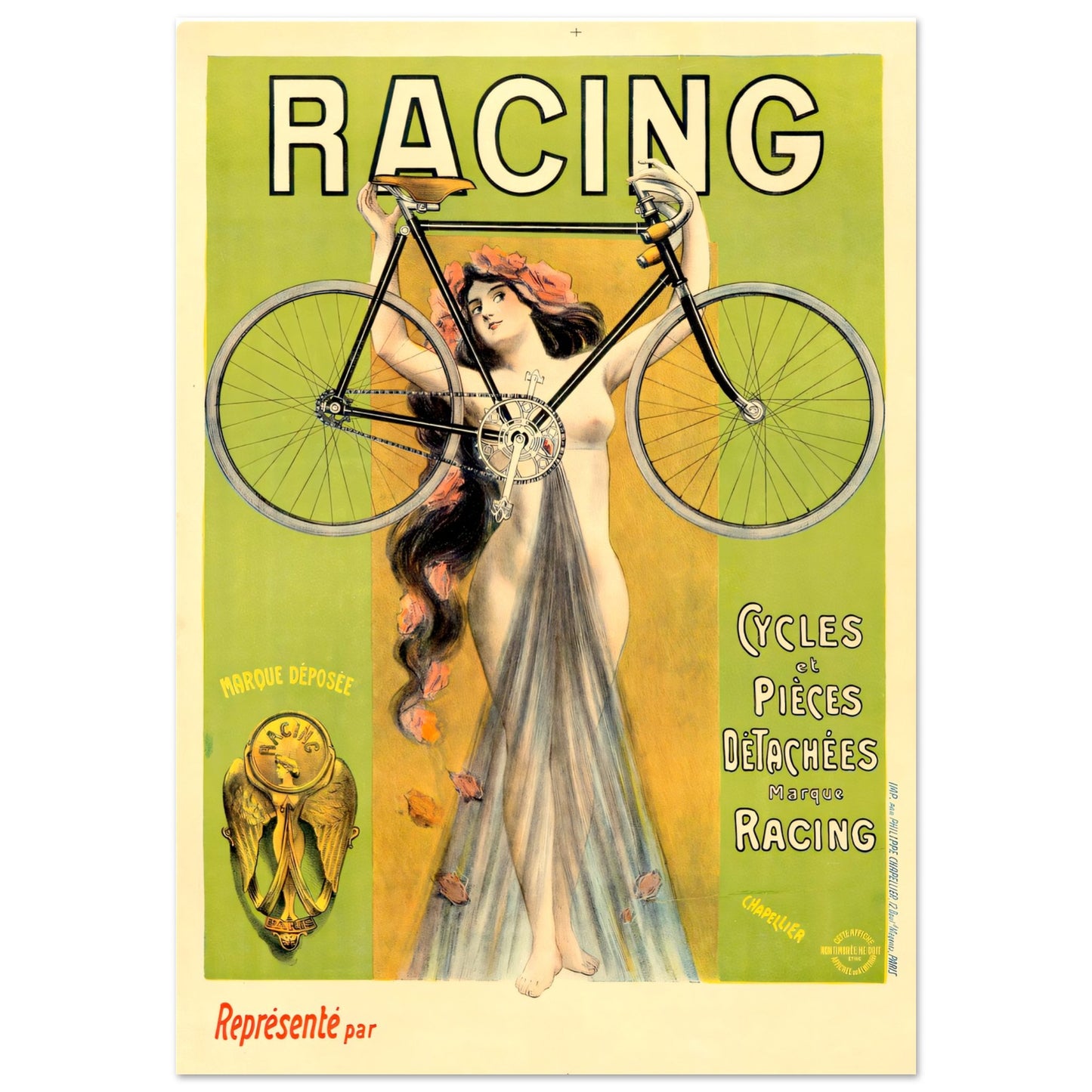 Chappellier Cycles Vintage poster reprint on Premium Matte Paper - Posterify