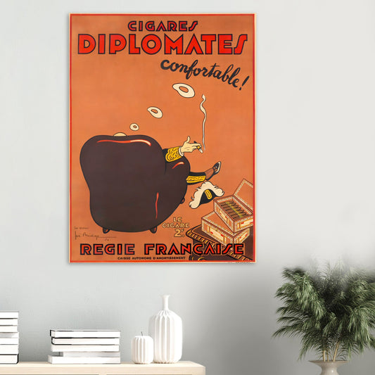 Cigares Diplomates Vintage Poster Reprint on Premium Matte Paper - Posterify