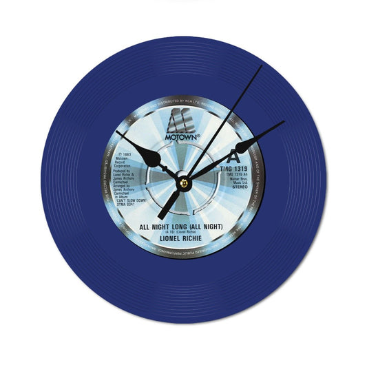 Clock, Lionel Richie, All Night Long, Vinyl Record, Wood (Customize a clock on request) - Posterify