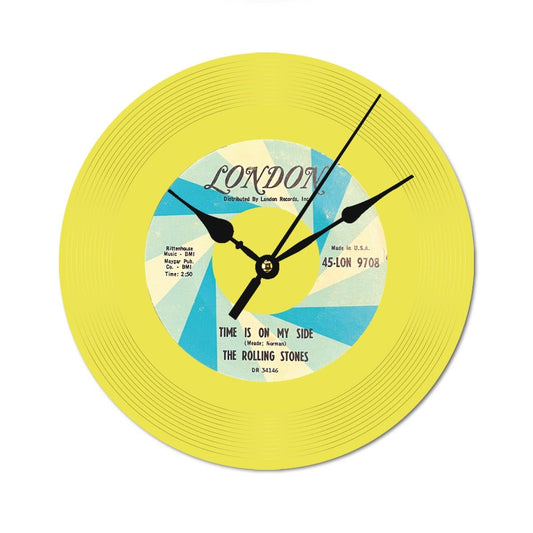 Clock, Rolling Stones, Time Is On My Side, Vinyl Single Record, Made of Wood (Customize a clock on request) - Posterify