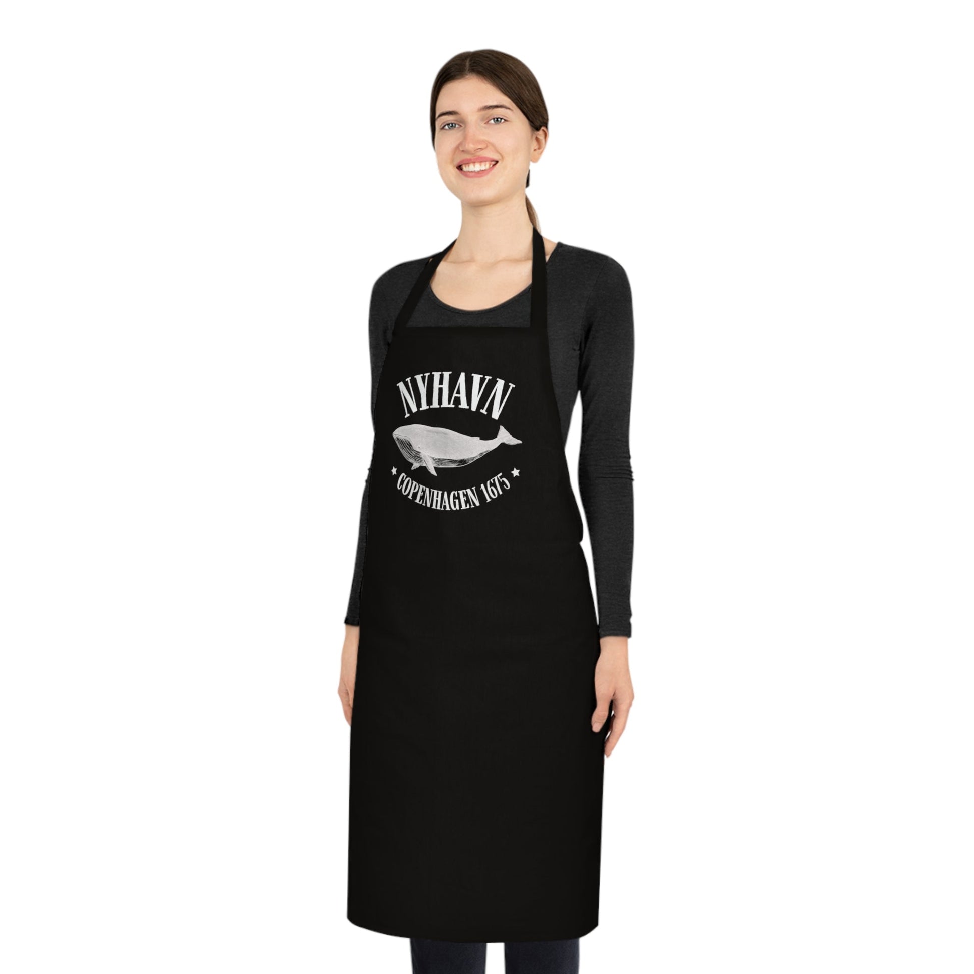 Copenhagen 1675 Nyhavn Whale Cotton Apron - Posterify