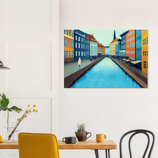 Copenhagen 'Dogwalk' Canvas Art Deco art by Posterify Design. - Posterify