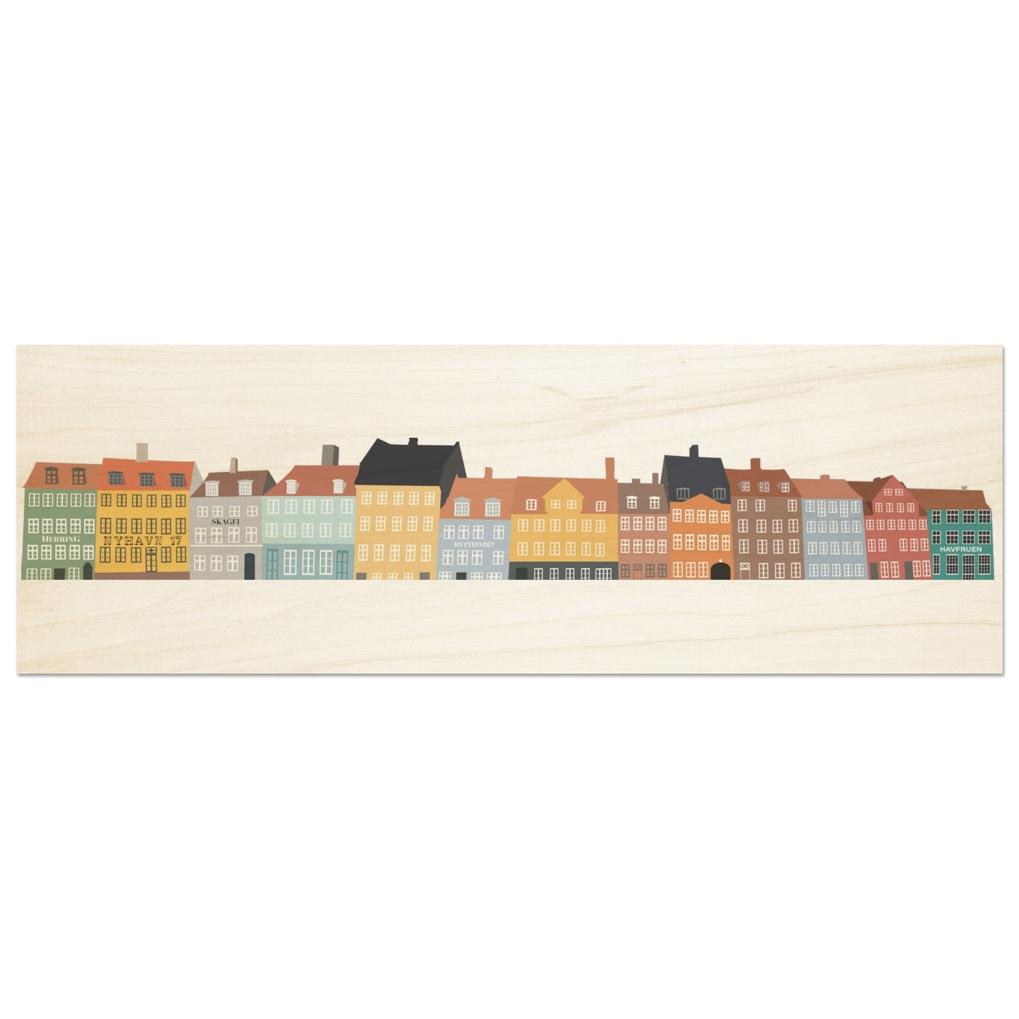 Copenhagen Nyhavn Wood Print - Posterify