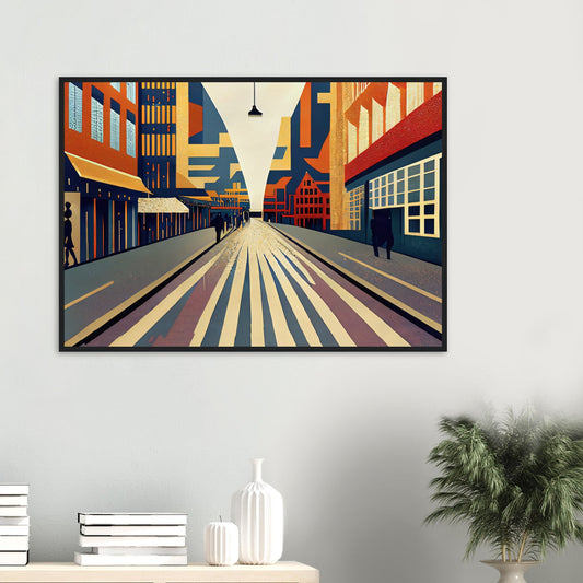 Copenhagen Strøget Art Deco by Posterify design Wooden Framed Poster - Posterify