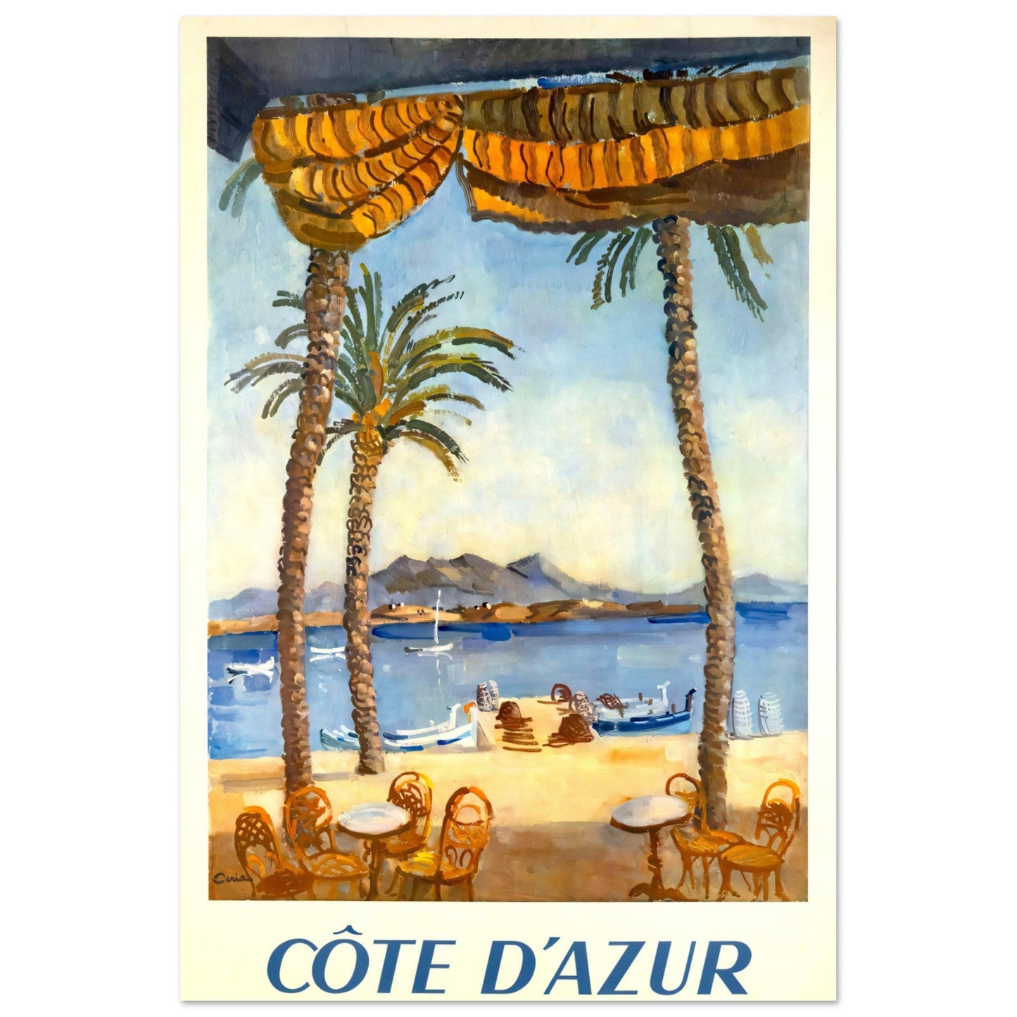 Côte D'Azur Vintage Premium Matte Paper Poster - Posterify