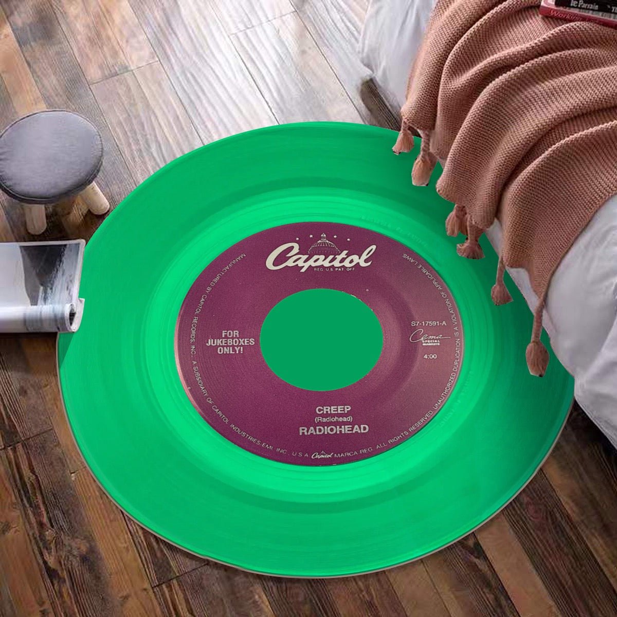 Creep Radiohead Vinyl Single Round mat - Posterify