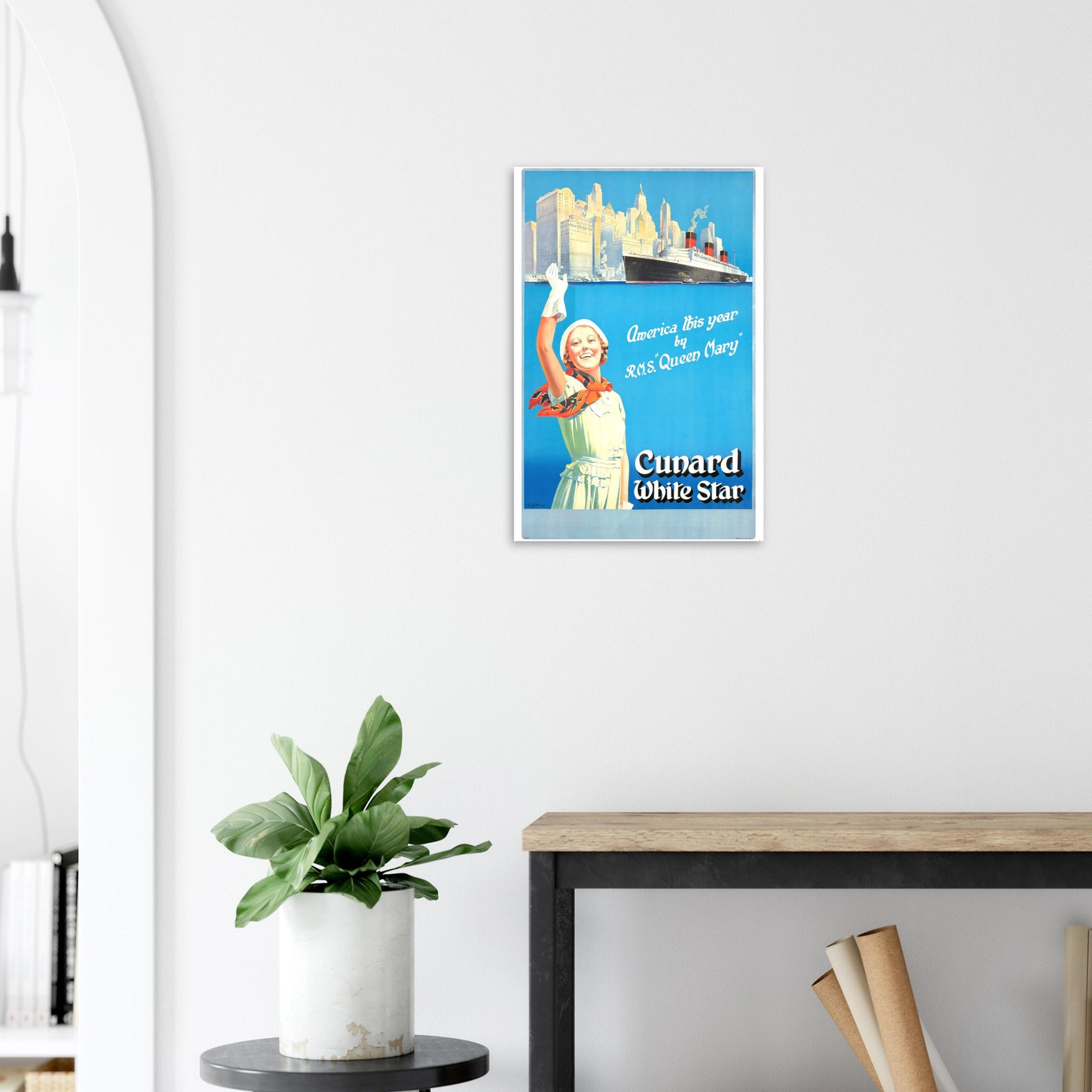 Cunard White Star Vintage poster reprint on Premium Matte Paper - Posterify