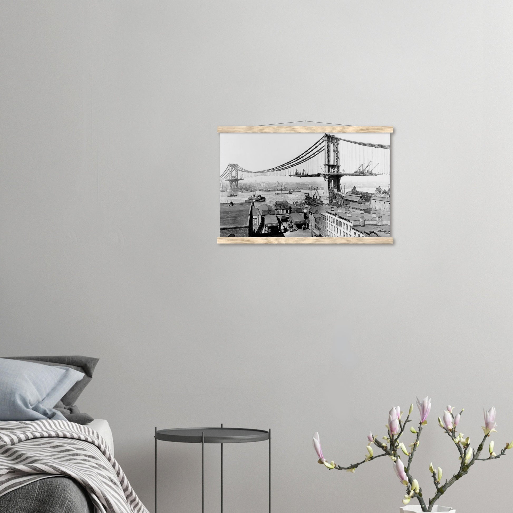 Manhattan Bridge Construction 1909 - Posterify