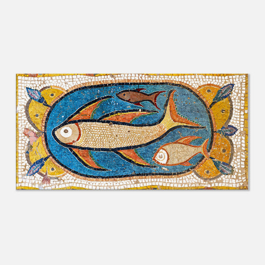 Canvas Roman Mosaic Flying Fish by Posterify Design - Posterify