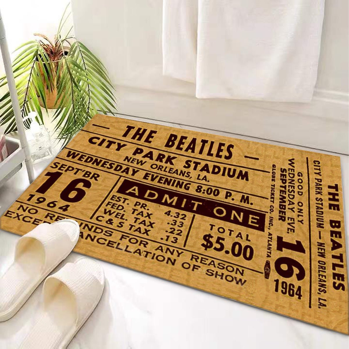 Door Mat 'Beatles Original Ticket' - Posterify