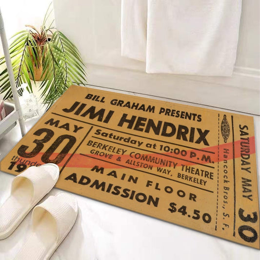 Door Mat 'Jimi Hendrix Original Ticket' - Posterify