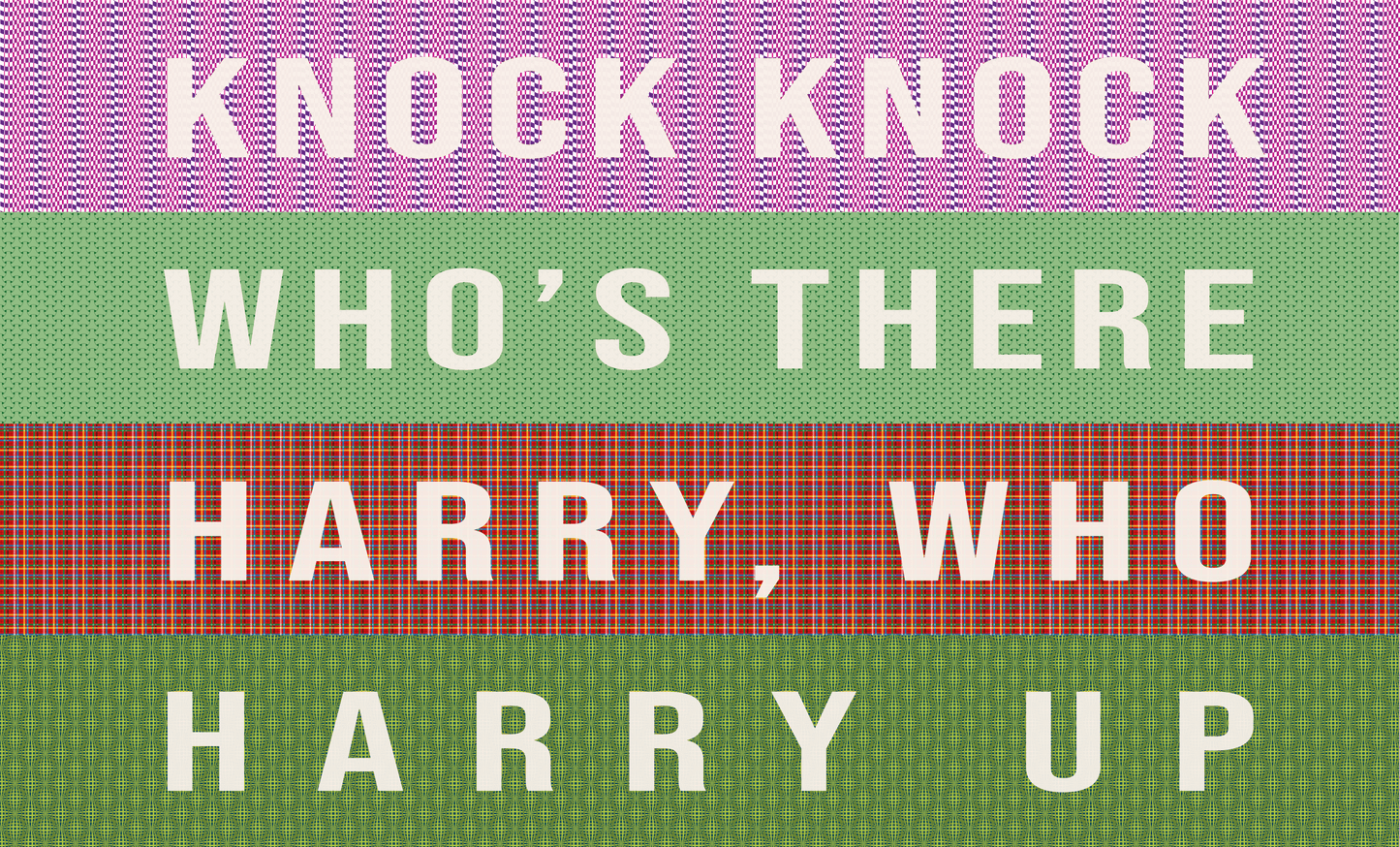 Door Mat 'Knock Knock, Who's There, Harry, Who, Hurry Up' - Posterify