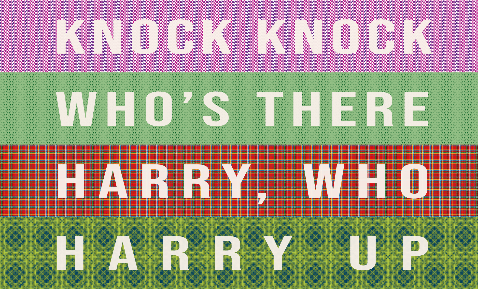 Door Mat 'Knock Knock, Who's There, Harry, Who, Hurry Up' - Posterify