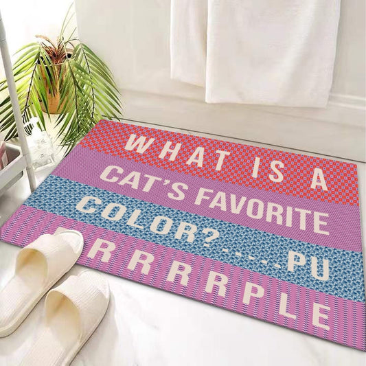 Door Mat 'What is a cat's favorite color? Purrrrrrrple' - Posterify