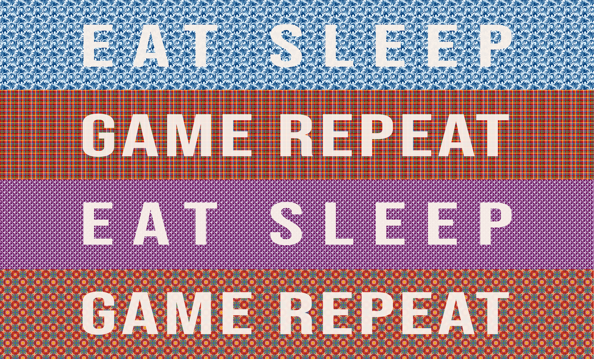 Door Mat 'Eat Sleep Game Repeat' - Posterify