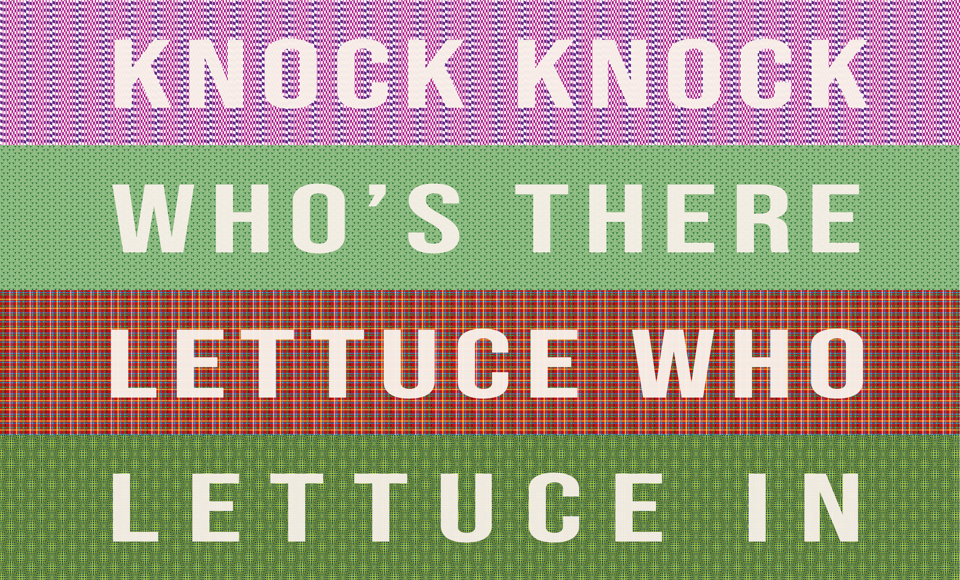 Door Mat 'Knock Knock Who's There, Lettuce Who, Lettuce in' - Posterify