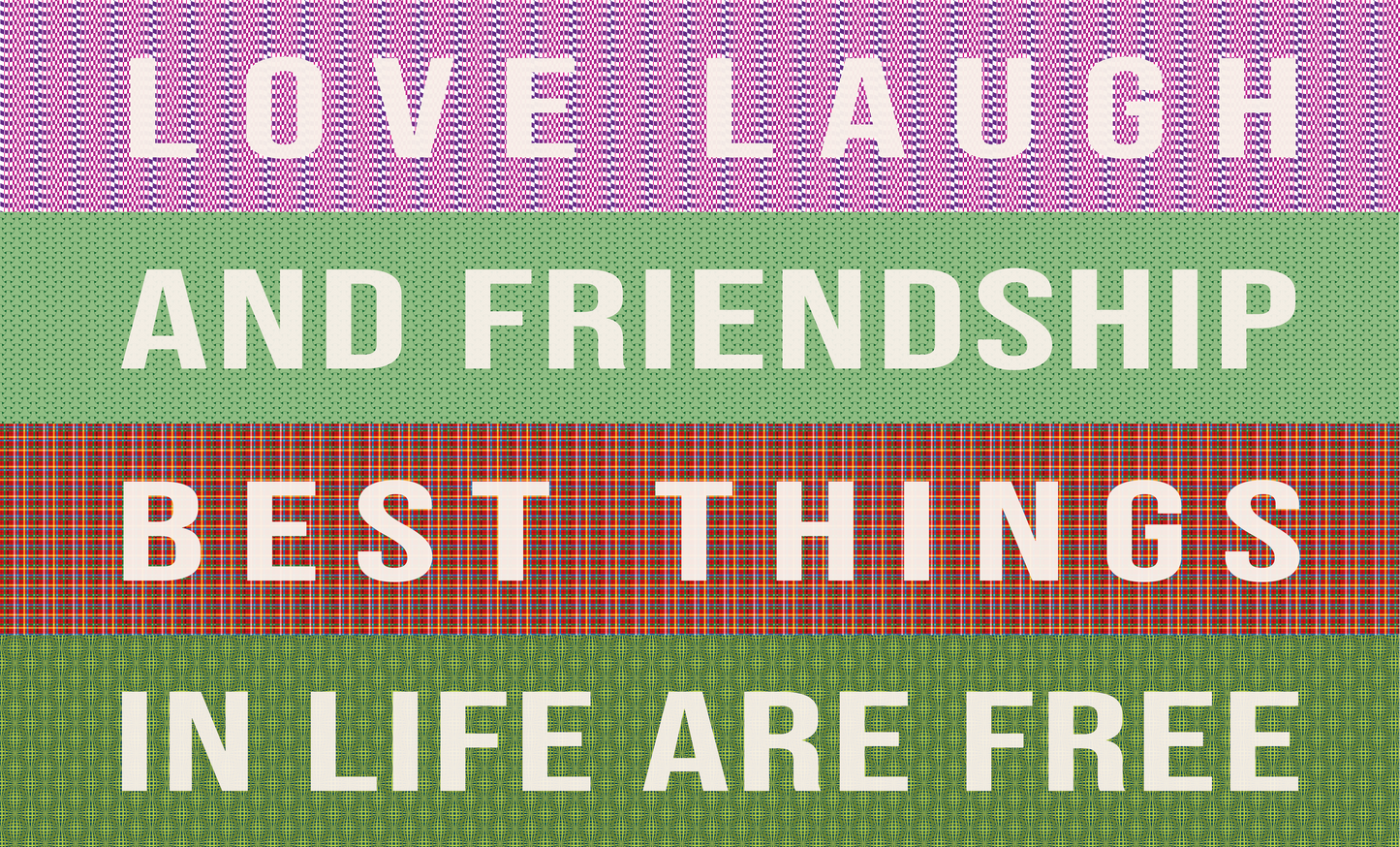 Door Mat 'Love Laugh and Friendship Best things in life are free' - Posterify