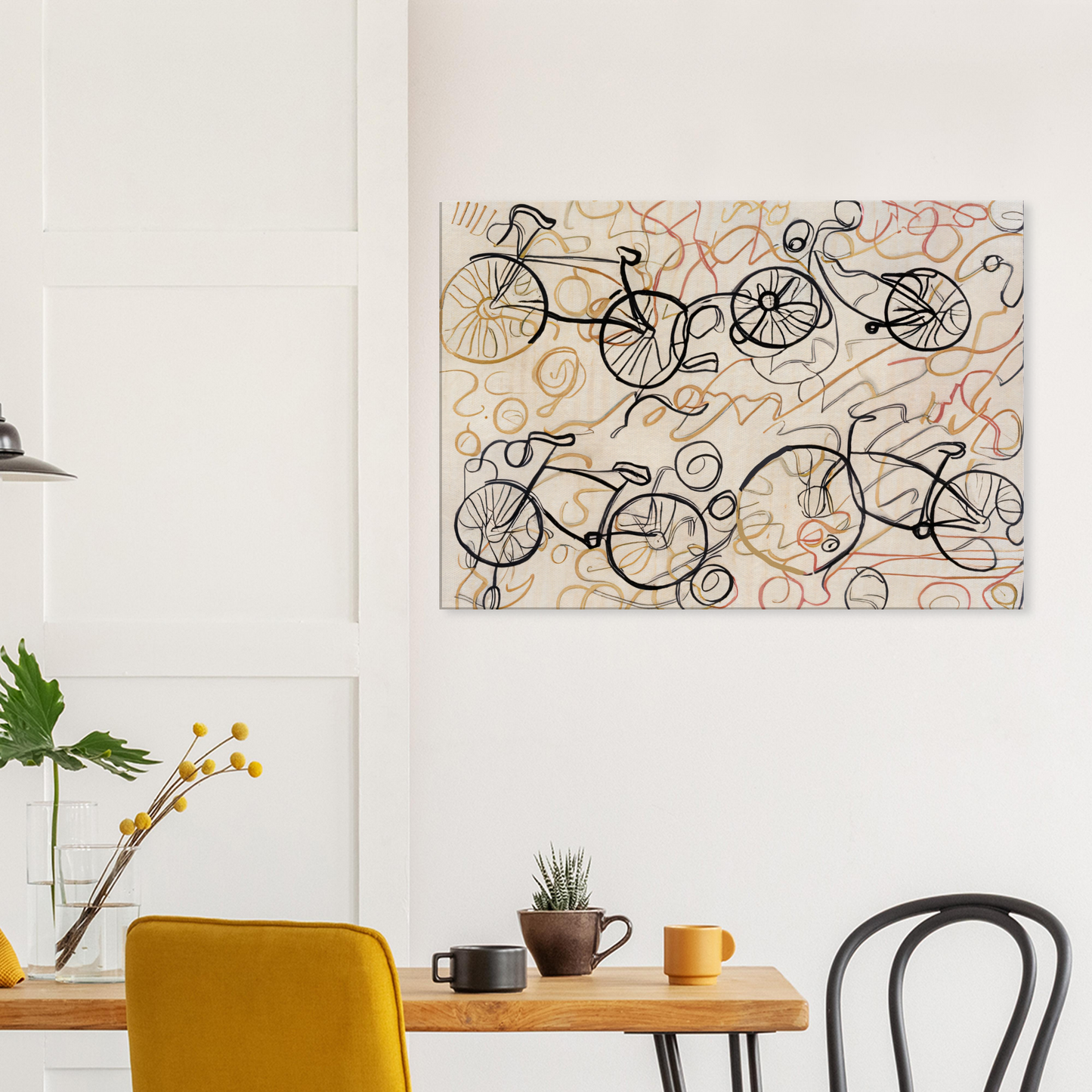 Canvas with bicycle line pattern by Posterify Design