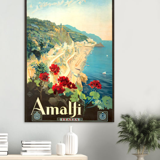 Amalfi Vintage Poster Reprint on premium Matte paper