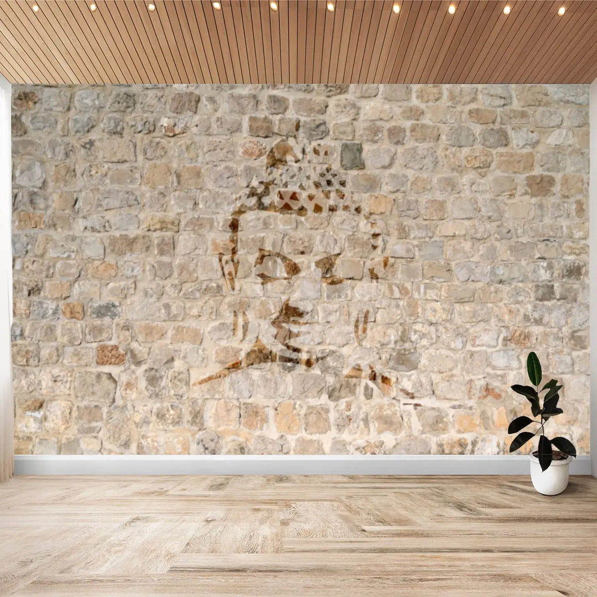 Buddha Stone Wall, Wallpaper Sticker - Image #1