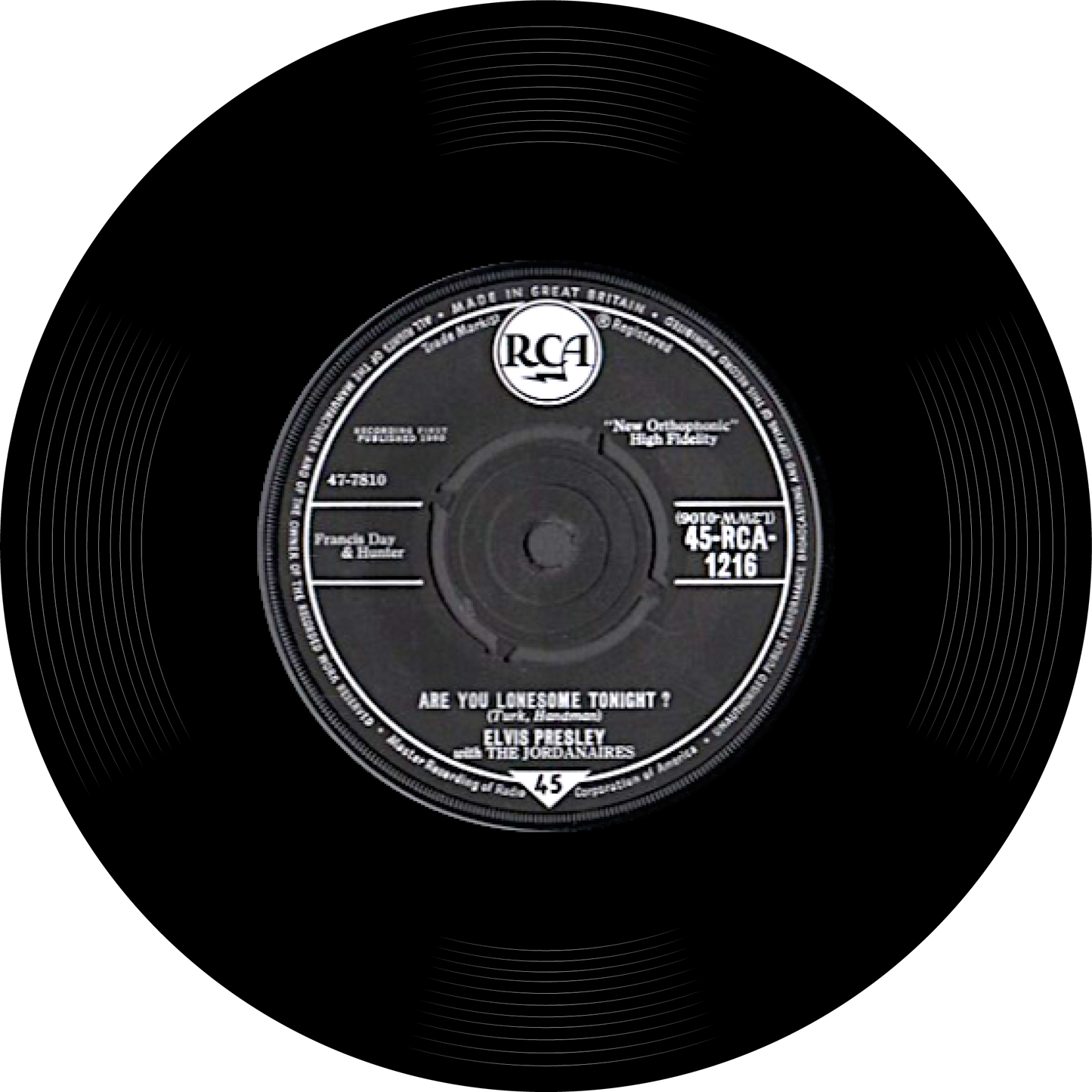 Elvis Presley, Are you lonesome.., Vinyl Record Round Mat (Can also be used as sound damper on wall) - Posterify