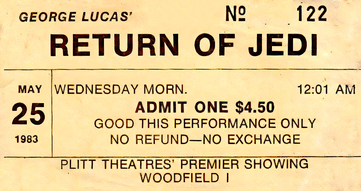 Return of Jedi Original 1983 Movie ticket Door Mat