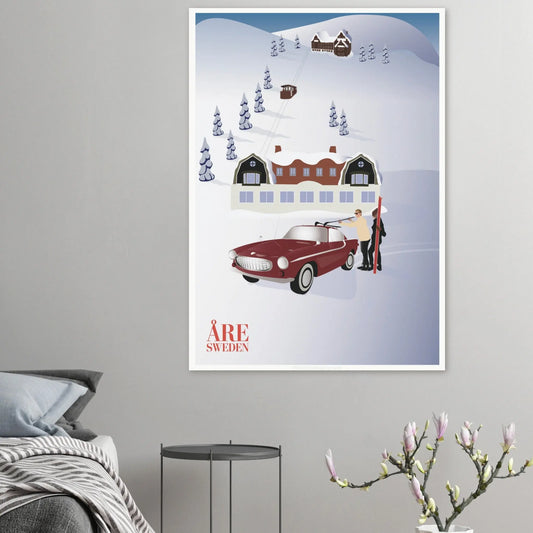 Åre, Sweden, Volvo P1800 by Posterify design, Premium Matte Paper Poster - Posterify