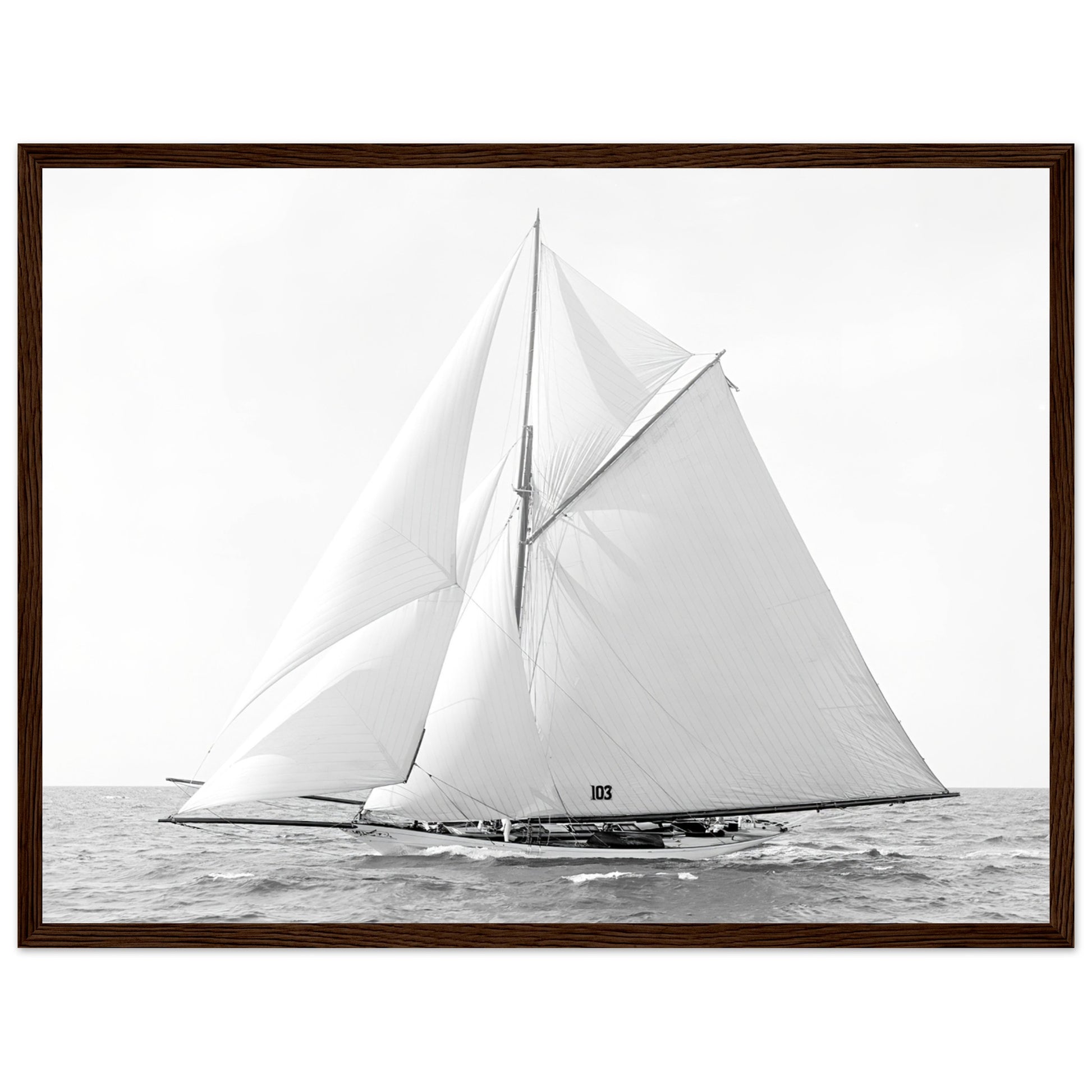 Vintage Classic Sailboat Photo - Classic Matte Paper Wooden Framed Poster - Posterify