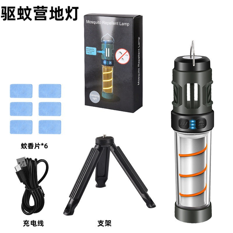 Summer Tips! LED mosquito repellent camping light Multi-functional flashlight tripod camp tent mosquito killing camping light