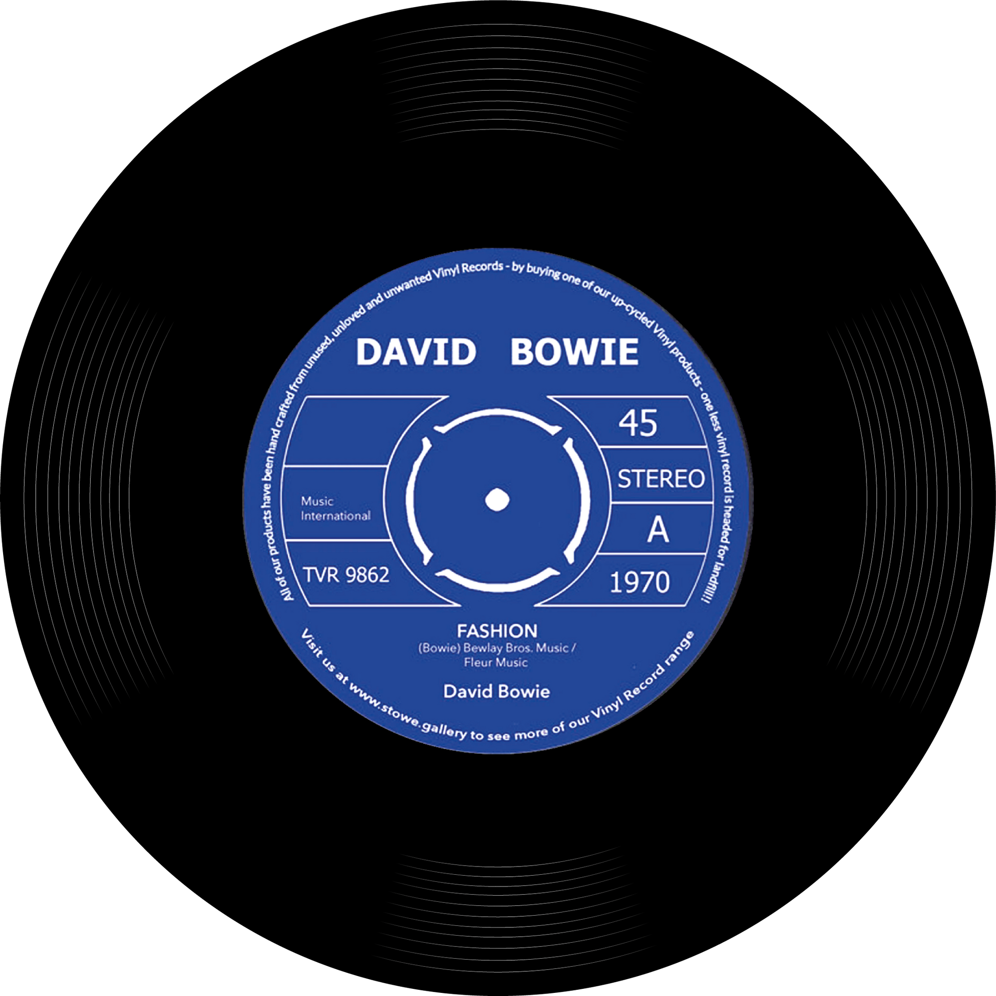 David Bowie, Fashion, Vinyl Record Round Mat (Can also be used as sound damper on wall) - Posterify