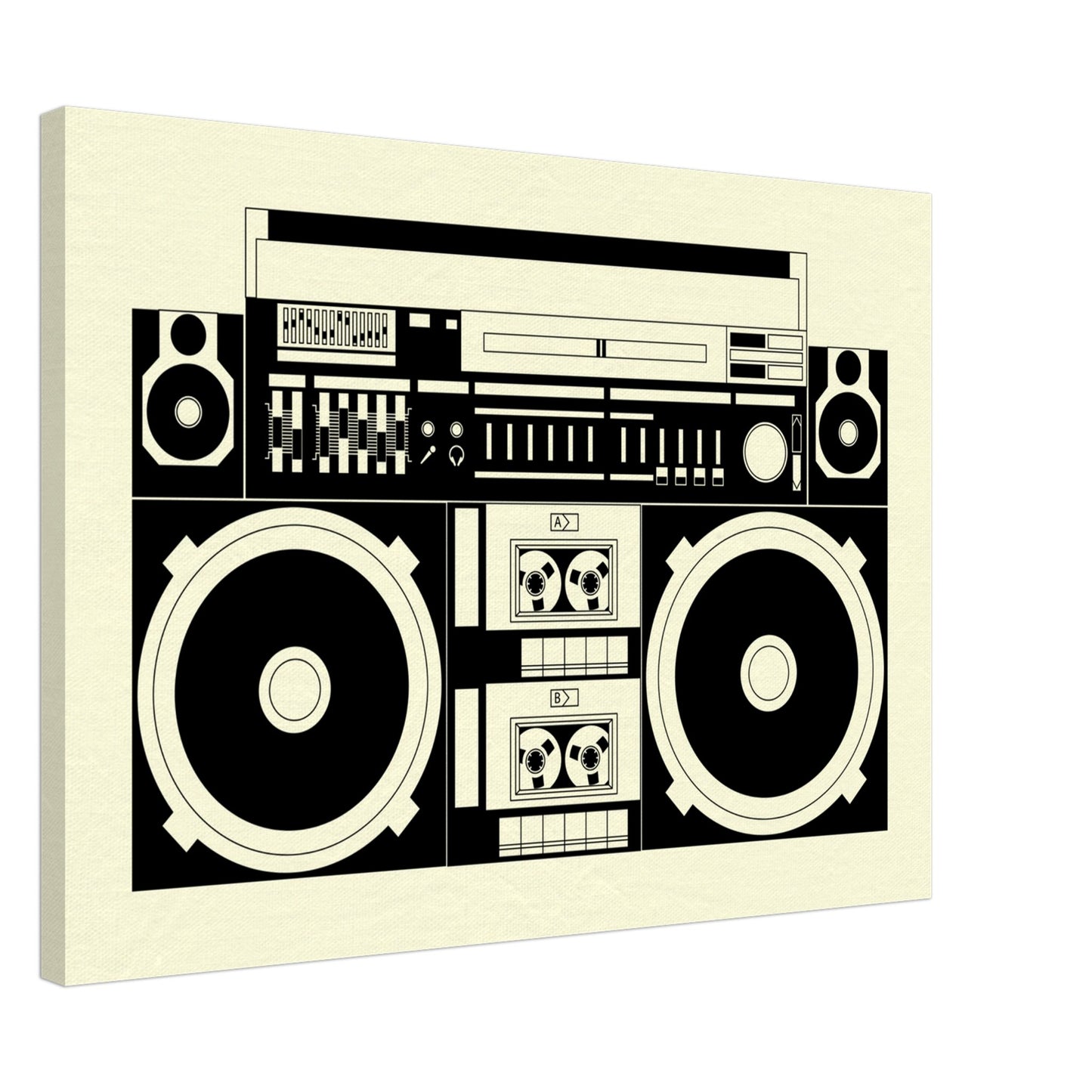 Ghetto Blaster, Bom Box, Sepia graphics on Canvas - Posterify