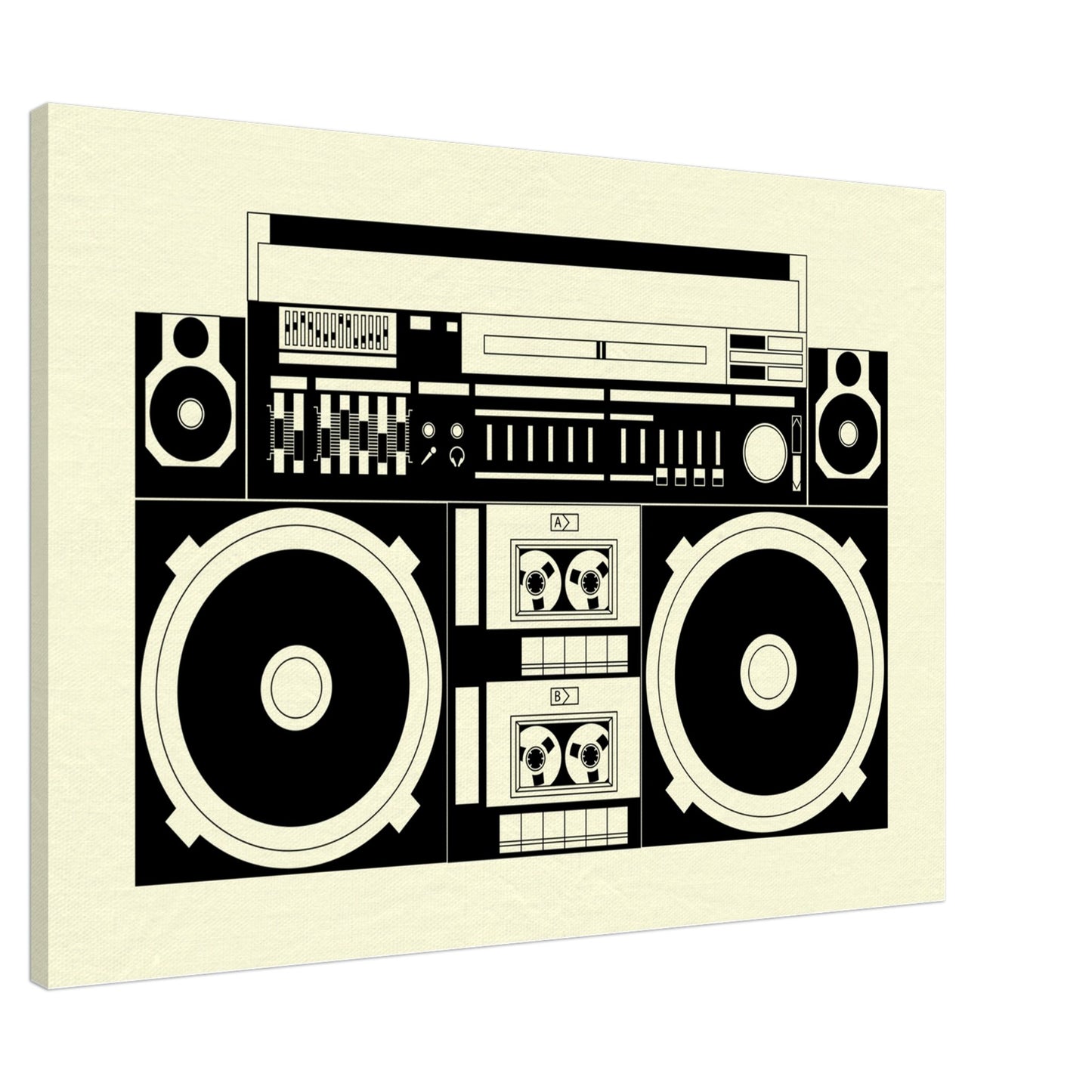 Ghetto Blaster, Bom Box, Sepia graphics on Canvas - Posterify