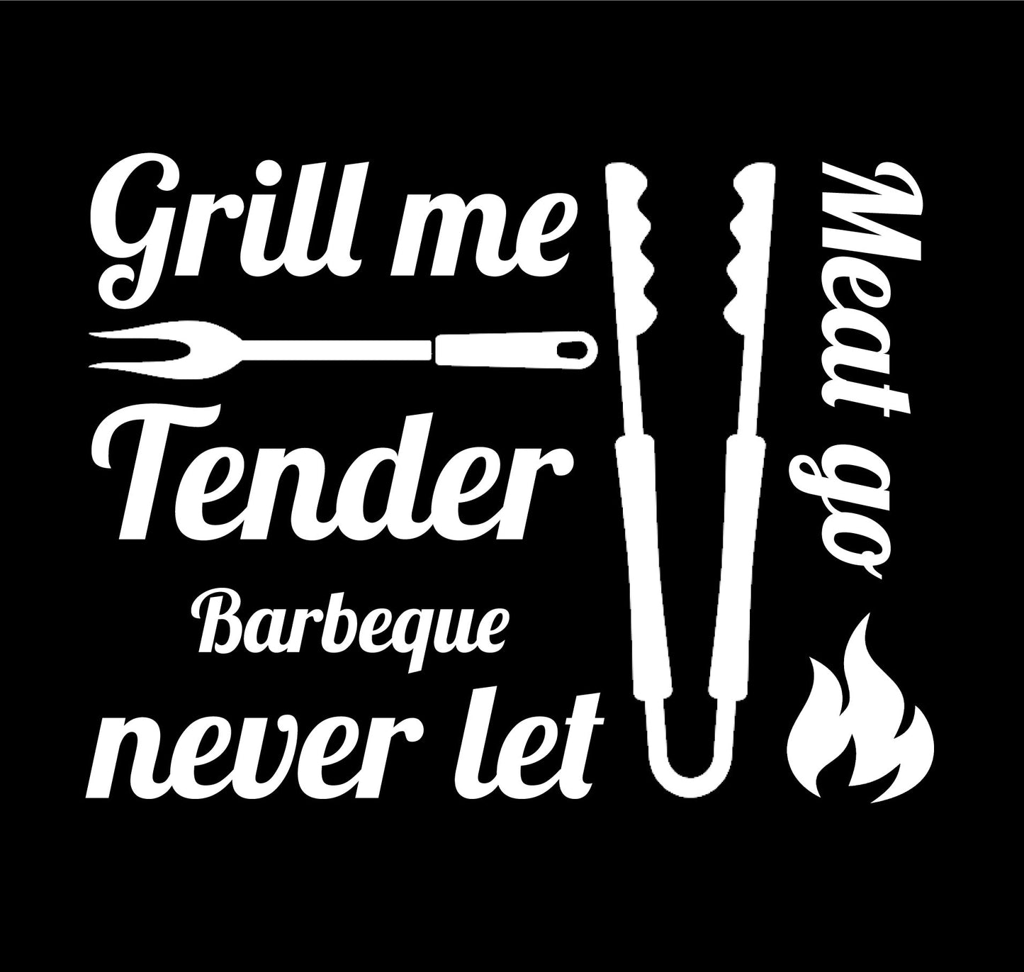 Grill me Tender Barbeque, Never let Meat Go /Elvis Cotton Apron - Posterify